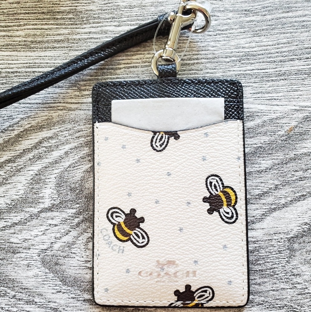 NWT | Coach Id Lanyard With Bee Print - Picture 5 of 7